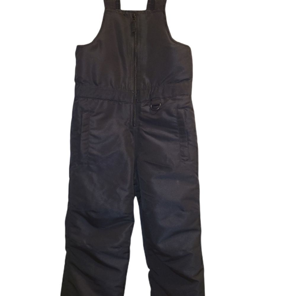Athletech Water Resistant Winter Black Ski Bibs Adjustable Strap Boys  (M) 8 NWT